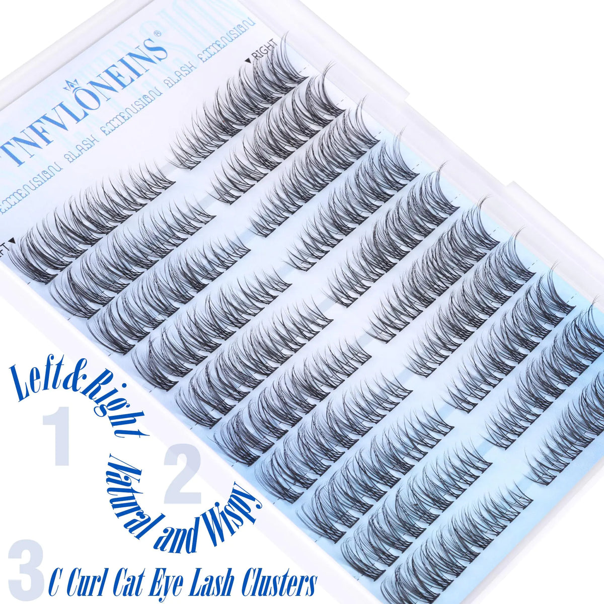 Natural Lash Clusters Wispy Cluster Eyelash Extensions Left&amp;Right Cluster Lashes C Curl Individual Lashes Extension DIY Natural Eye Lash Clusters by TNFVLONEINS Left&amp;Right Lash Clusters