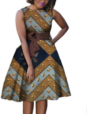 Batik Printed Cotton Dress and Skirt Combo