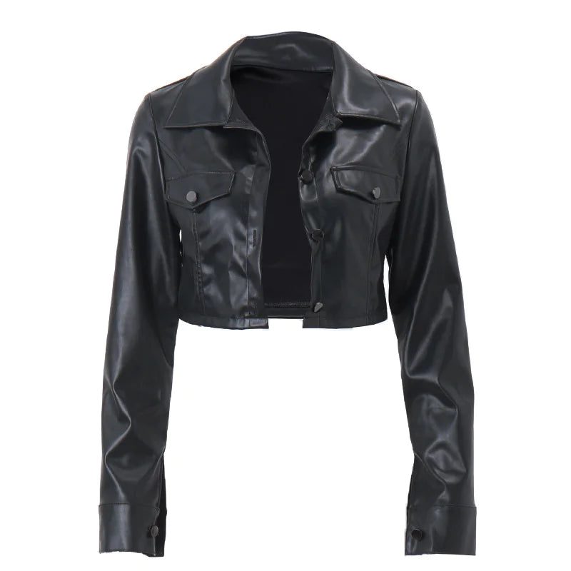 Leather Cropped Jacket