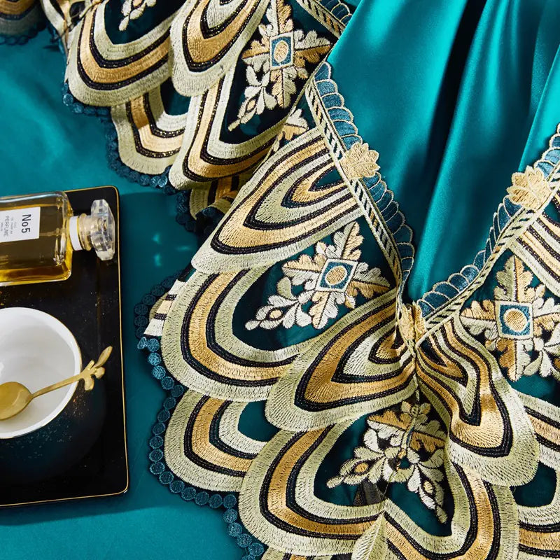 Luxury Belle Series Silk Cotton Bedding Set (4 Pieces)