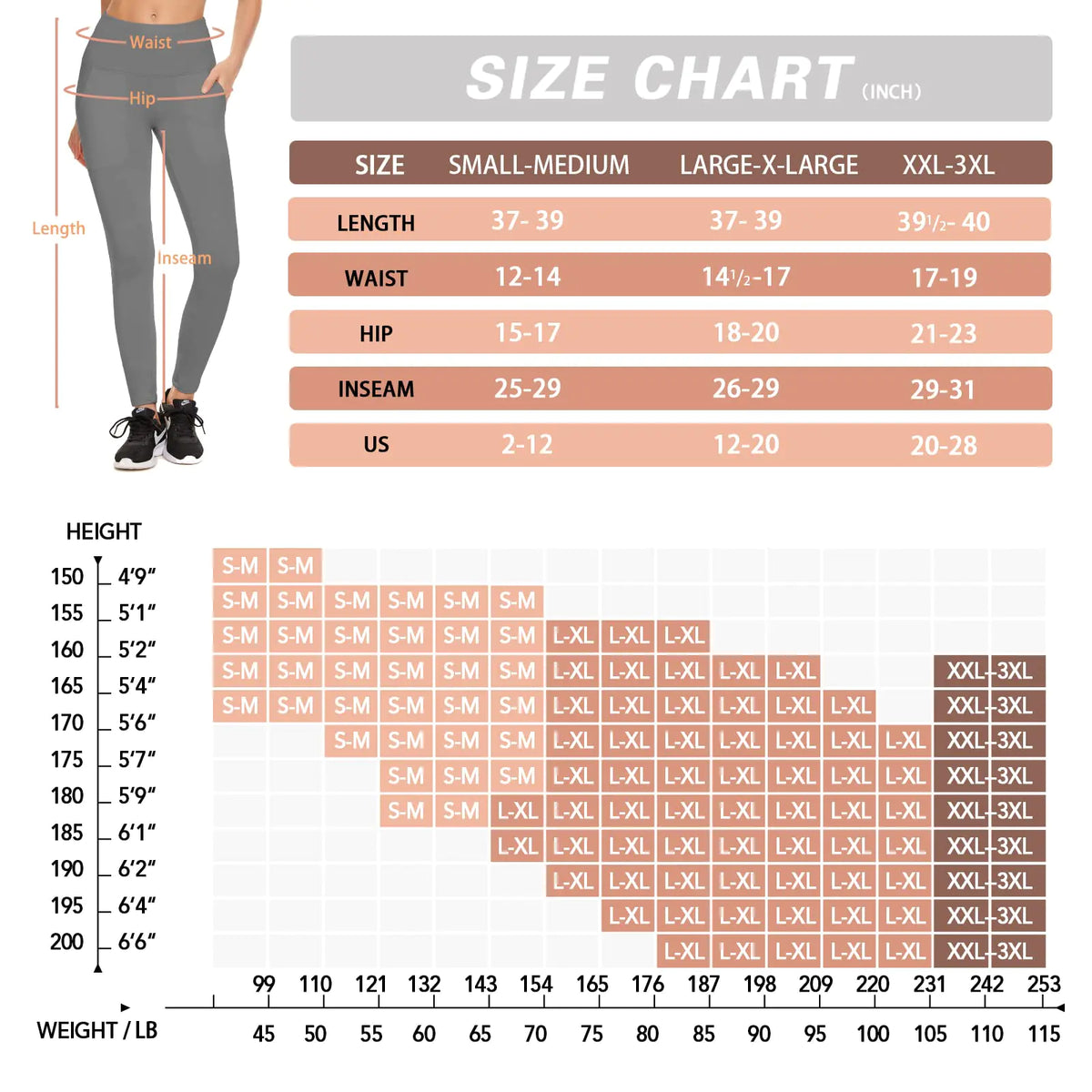 NEW YOUNG 3 Pack Leggings with Pockets for Women,High Waisted Tummy Control Workout Yoga Pants Small-Medium 3 Pack-c-black/Navy/Rose Pink