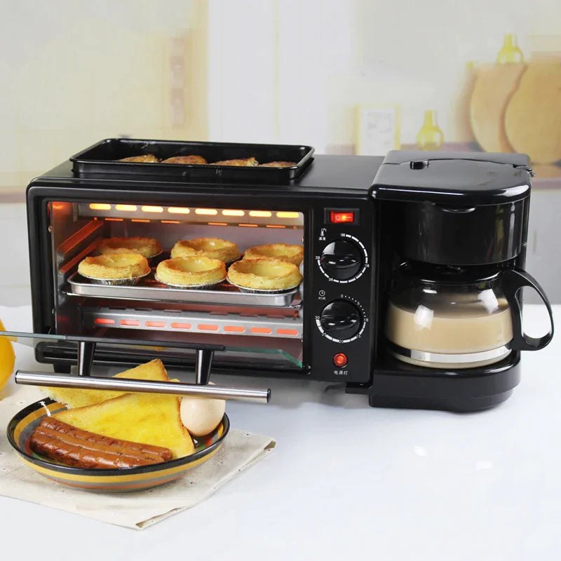 3-in-1 Breakfast Machine: Coffee Maker &amp; Toaster