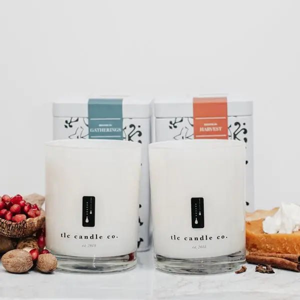&quot;Fall&quot; Harvest, Pumpkin and Gatherings, Pomegranate Luxury 2 - Wick Soy Candle Gift Set - Rieworkes