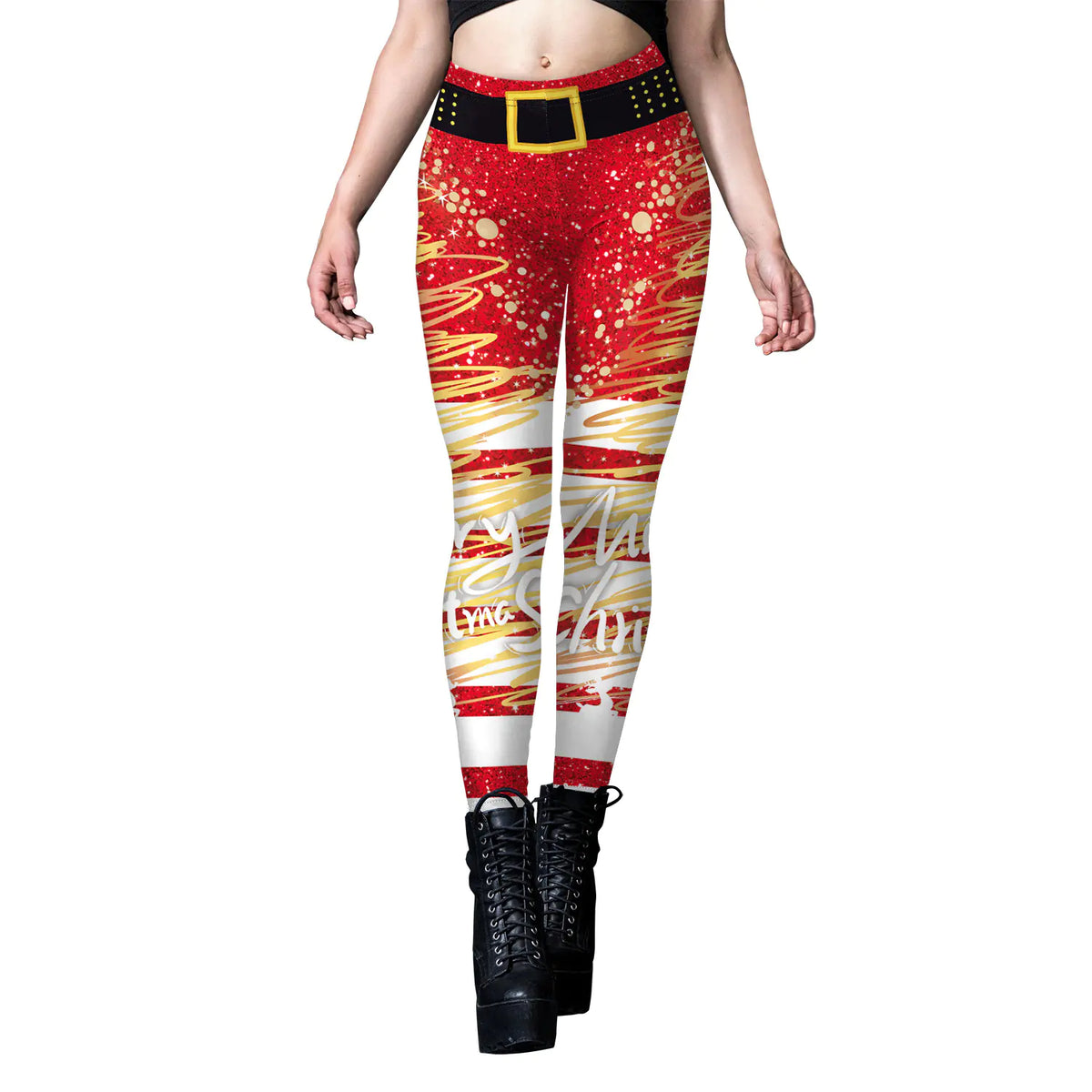 Women's Sequined Striped Yoga Leggings