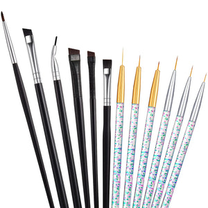 12 Pieces Eyeliner Brushes Set Slanted Makeup Gel Eyeliner Brush Line Fine Bent Eyeliner Brush Pointed Round Makeup Brush Angled Eyeliner Makeup Tool for Girls Women Cosmetic Applicators