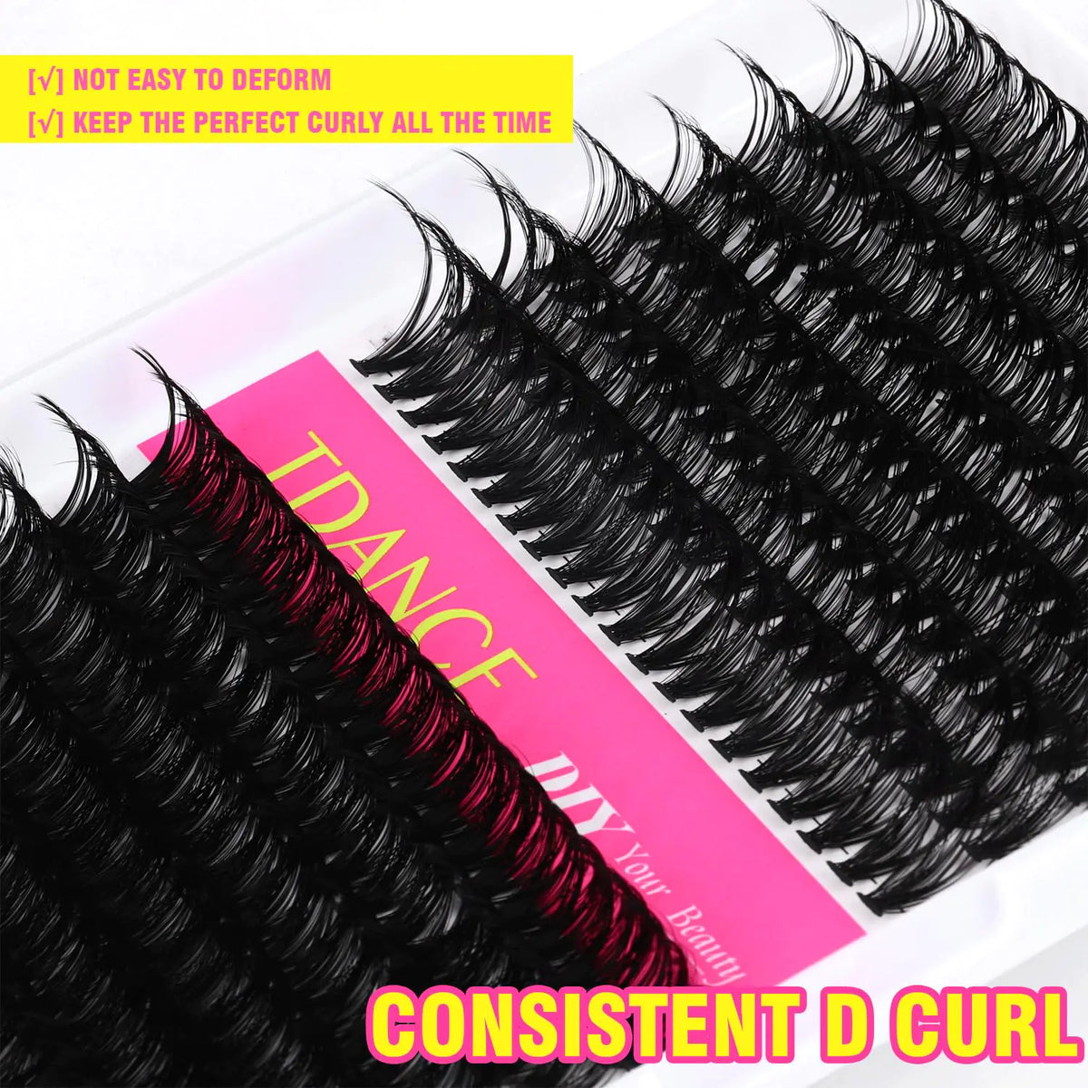 TDANCE Lash Clusters DIY Eyelash Extensions 280 Pcs 40D+50D Cluster Lashes C D Curl Individual Lashes Cluster Reusable Soft &amp; Comfortable DIY Lash Extensions at Home(40D+50D,C Curl,16-20mm) 40D+50D-Long-C