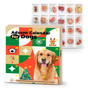 2024 Dog Treats Advent Calendar Advent Calendar for Dogs 24 Tasty Dog Treats for Christmas Whole Meat Treats for All Breeds Puppy Treats Holiday Dog Gift Box for Pets
