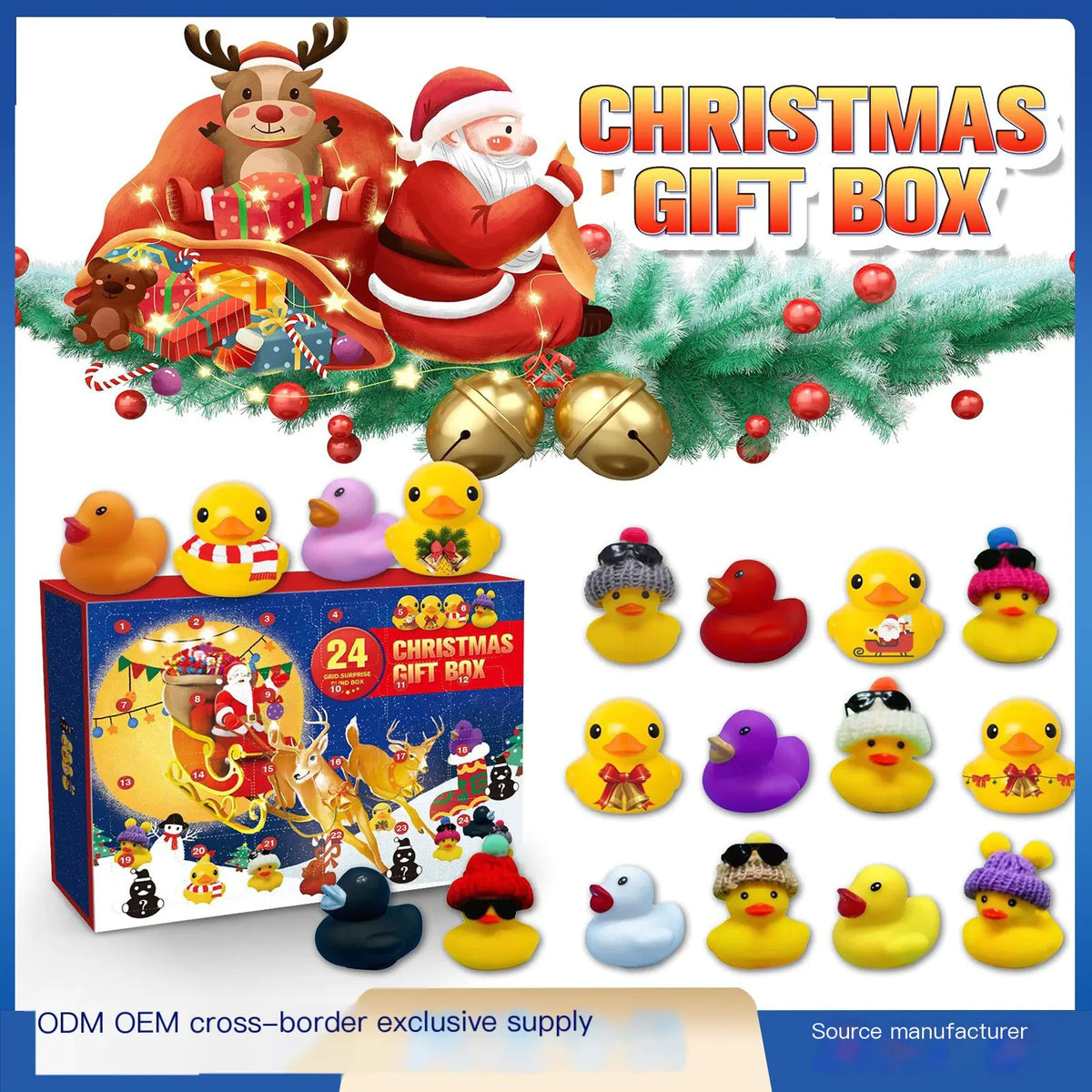 2023 Advent Calendar Rubber Duck Toy Blind Box (24 Slots)