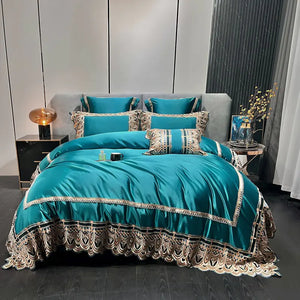 Luxury Belle Series Silk Cotton Bedding Set (4 Pieces)