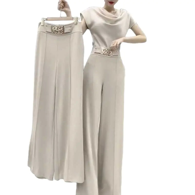2023 Women&#39;s Casual Wide-Leg Skirt Set for Summer