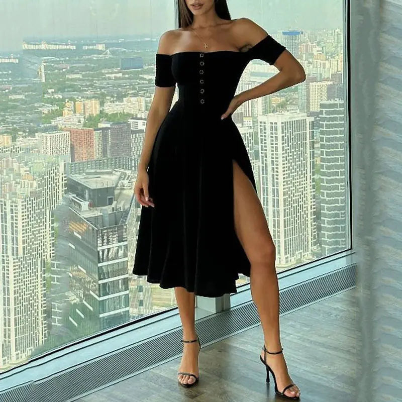 2023 Summer Women&#39;s Elegant Loose Solid Dress