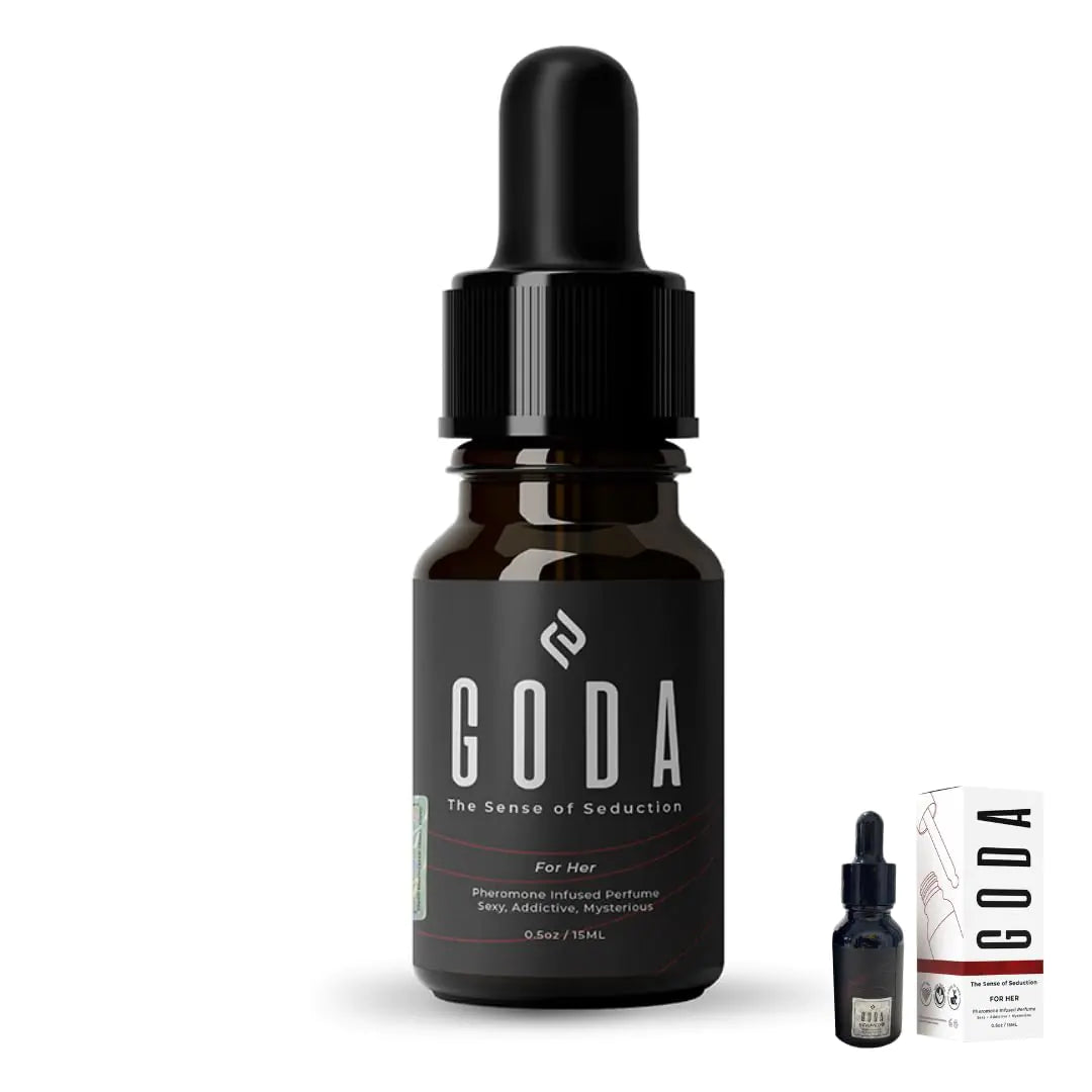GODA For Her Pheromone Perfume for Women - Long-Lasting Women's Fragrances with Jasmine and Rose - Floral Perfume Oil with Sweet &amp; Spicy Aroma - Vegan &amp; Cruelty-Free Travel Perfume - 15ml/0.50 fl. oz