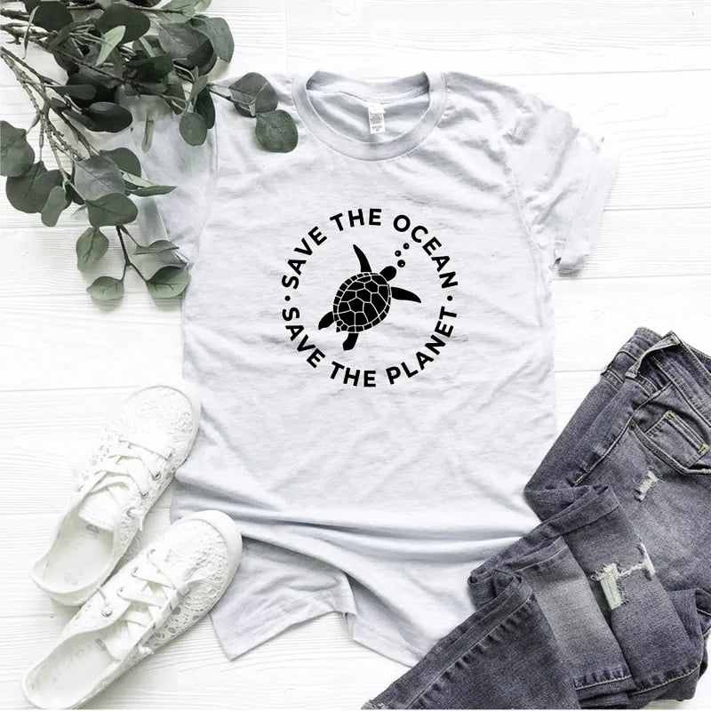 The Planet Protect Environment Summer Woman T-shirt Cotton