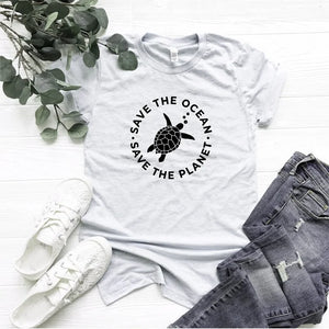The Planet Protect Environment Summer Woman T-shirt Cotton