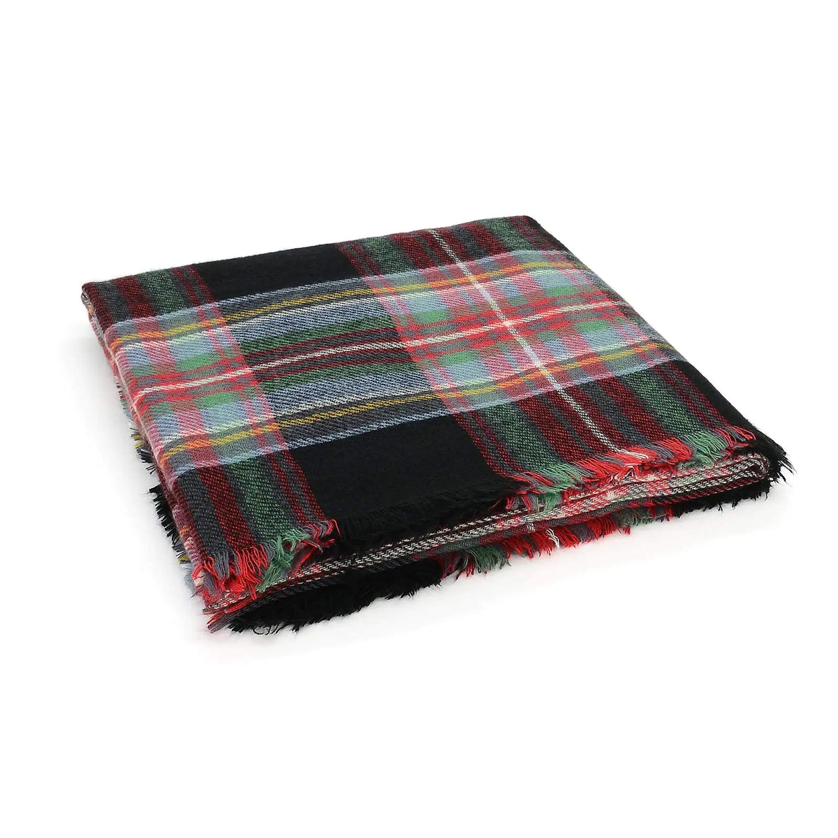 American Trends Womens Fall Winter Scarf Plaid Tassel Soft Warm Blanket Scarves Womens Shawl Wraps One Size Red &amp; Black