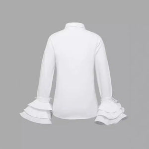 Women's Ruffle Sleeve Slim Shirt