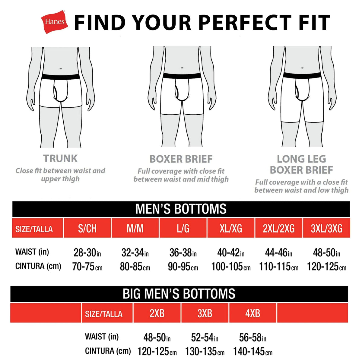 Hanes Total Support Pouch Men's Boxer Brief Underwear, Anti-Chafing, Moisture-Wicking Odor Control, 3-Pack (Reg or Long Leg) Large Regular Leg - Blue/Red/Black - 3 Pack