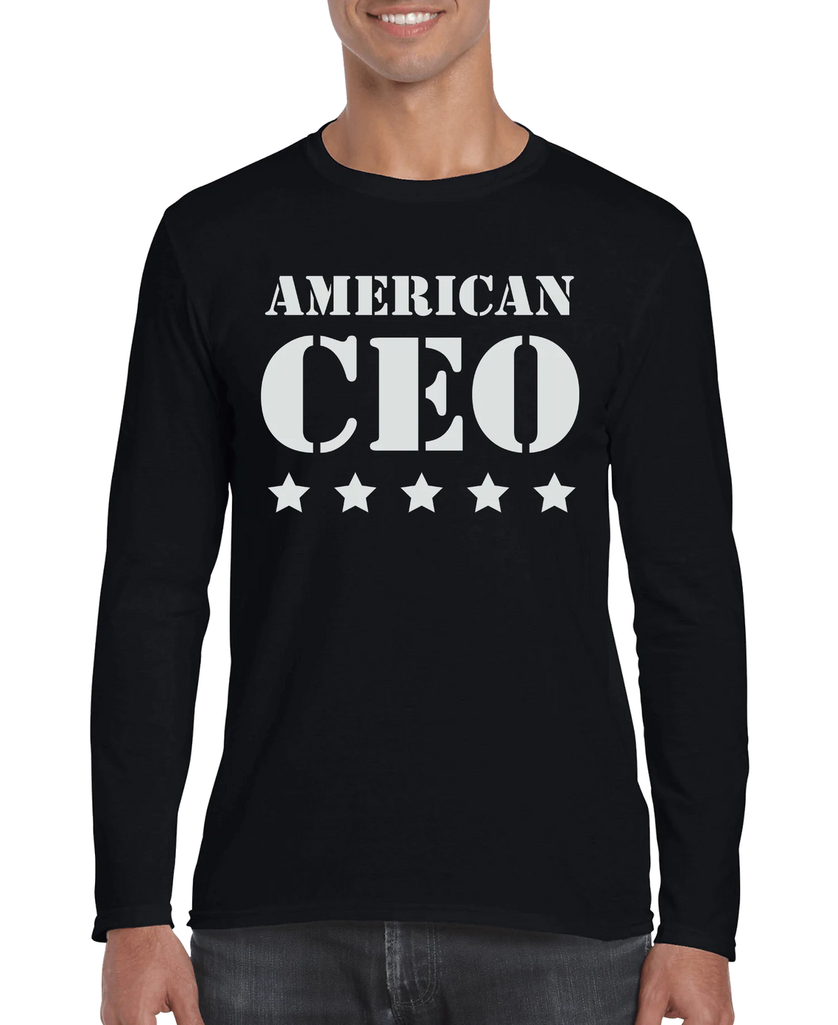 Five Star American CEO Men's Long Sleeve Shirt