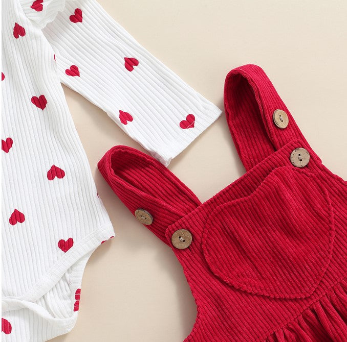 Baby Girl Valentine&#39;s Day Suit Heart Size