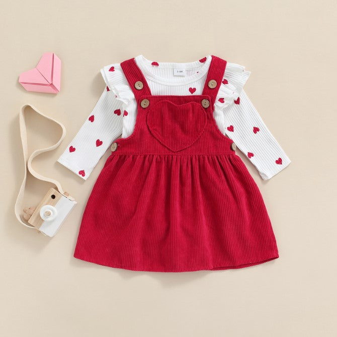 Baby Girl Valentine&#39;s Day Suit Heart Size
