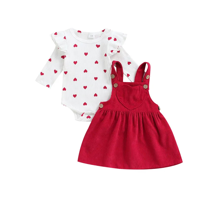 Baby Girl Valentine&#39;s Day Suit Heart Size